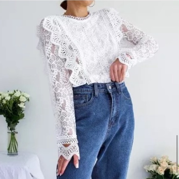 Last 1 L! 5 Star Rated New Bohemian Crochet Top with Back Zipper - Picture 8 of 15